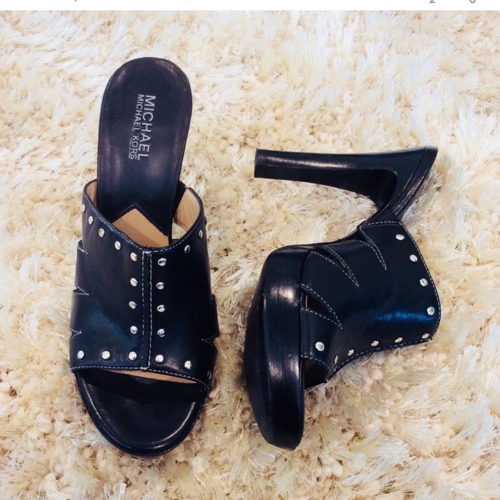 Michael Kors Black studded heels/sandals Size 8